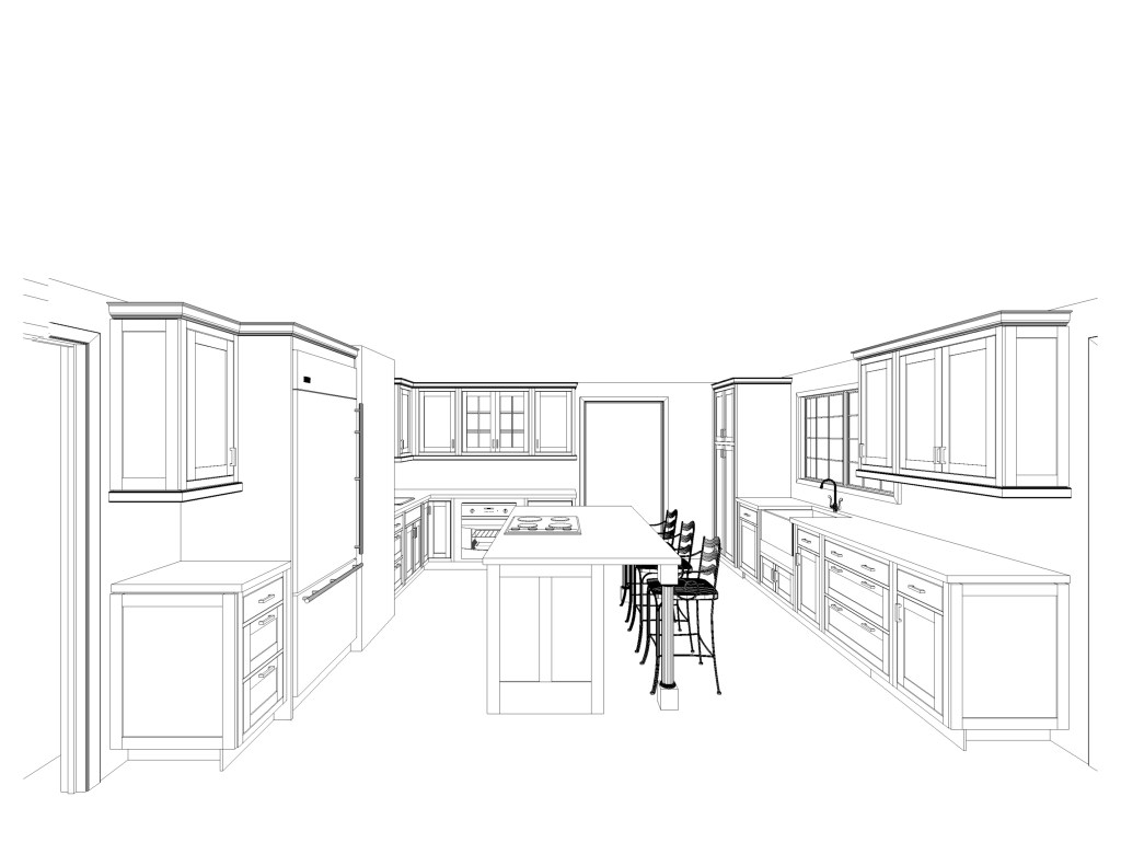 kitchen layout design sketch